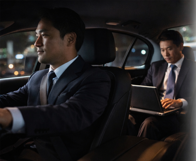 車内で移動時間を有効活用するビジネスシーン